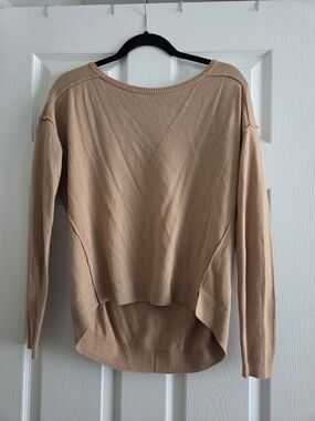 LOFT Camel Scoopneck Lightweight Pullover Sweater